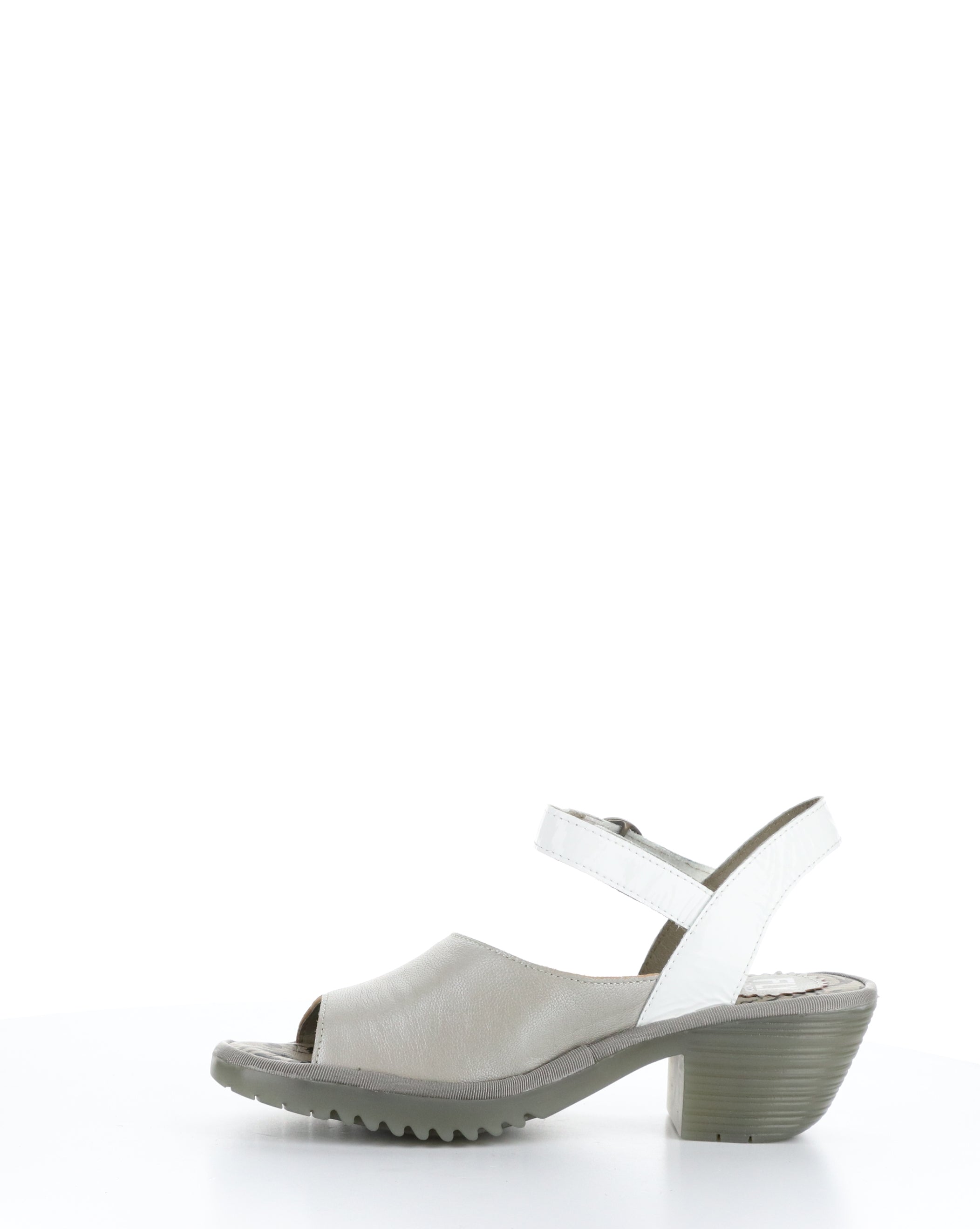 Fly London Wely Silver/Off White Leather Sandal